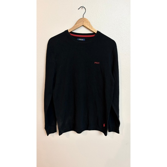 Polo Ralph Lauren Other - Polo Ralph Lauren Sleepwear Large Black Waffle Knit Thermal Long Sleeve Shirt
